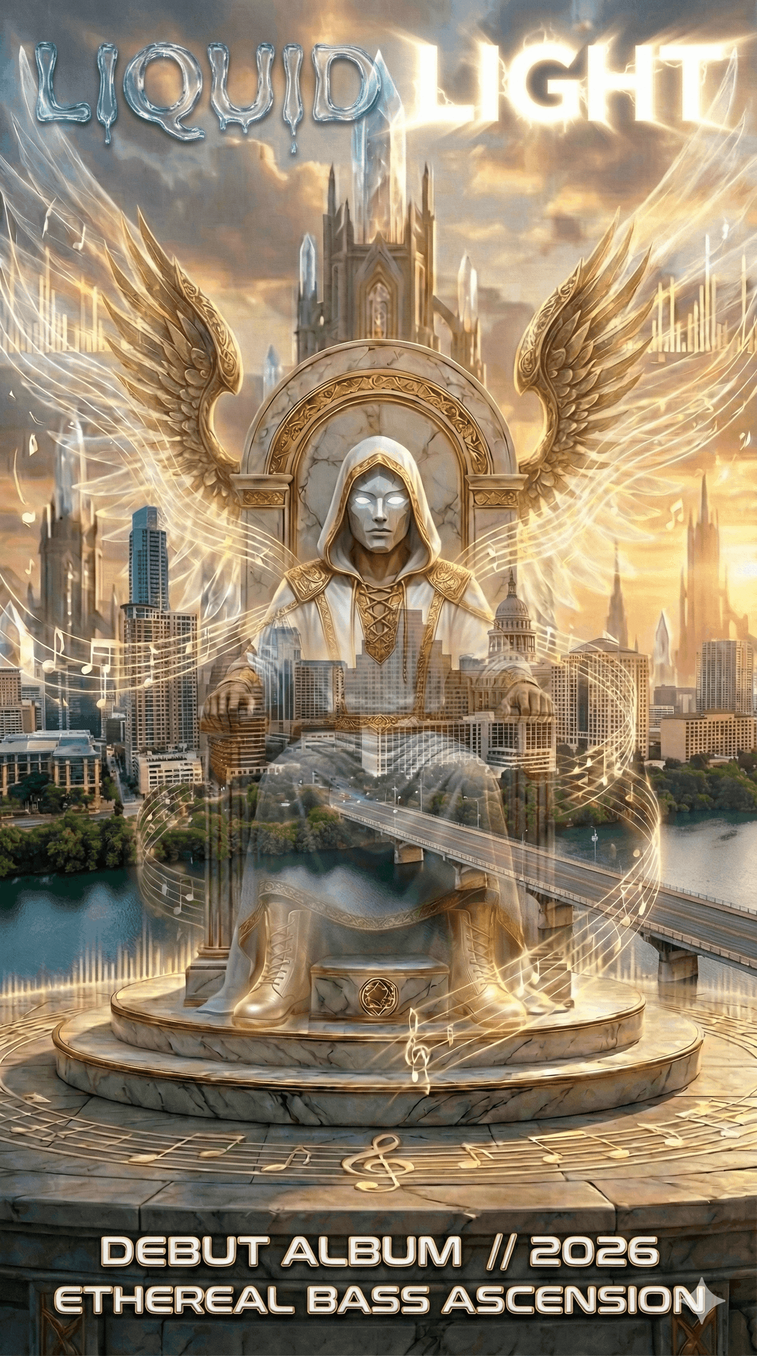 Liquid Light ethereal bass album cover artwork.